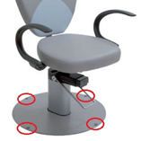 Atmos Chair 31P Места крепления к полу при помощи болтов. Atmos Chair 31P