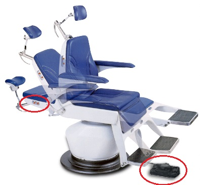 Meditech ENT Chair 1211 Дублирующее управление с пульта и со спинки кресла. Meditech ENT Chair 1211